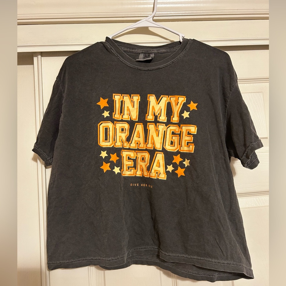Give her Six Orange Era Cropped Tee